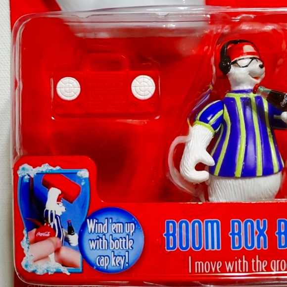 Coca-Cola Wind Up Polar Crew BOOM Box Bear Watch Him Dance Arms Head Movements - Picture 4 of 8